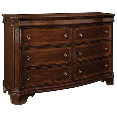 6 Drawer Dresser with Raised Bead Edges